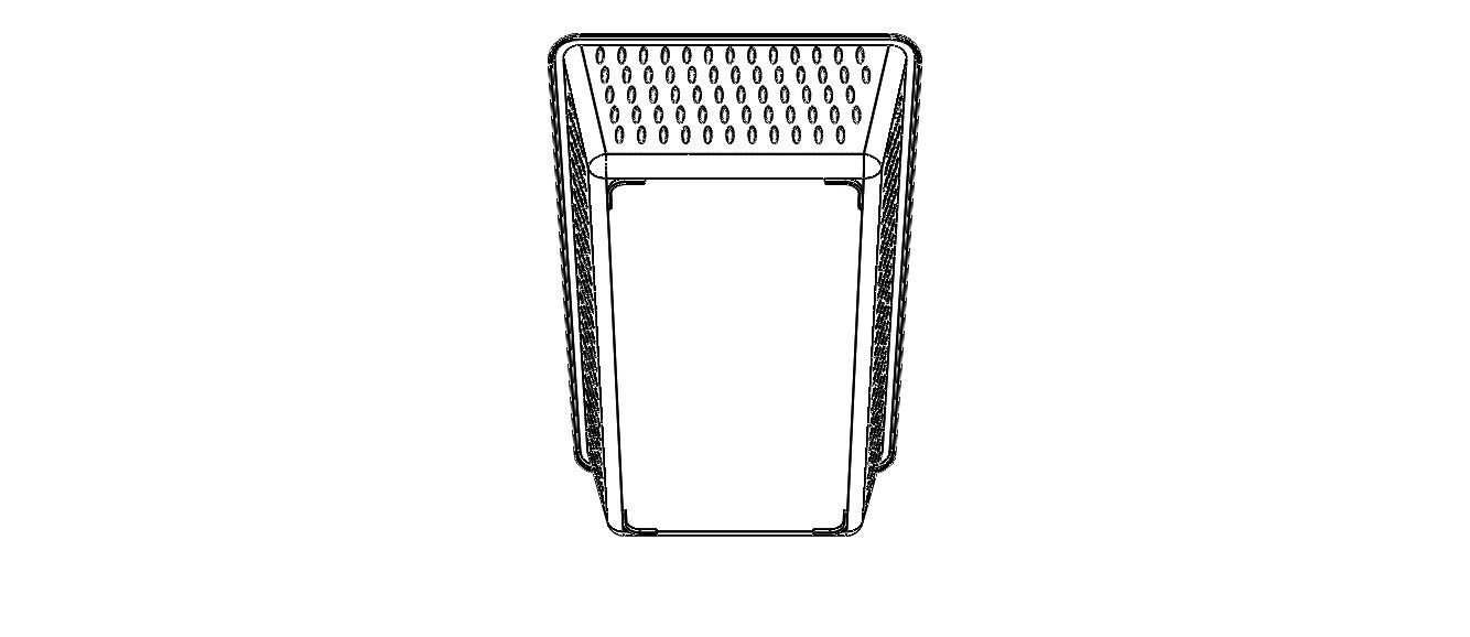 Plastic Multipurpose Storage Basket 35cm x 20cm x 8cm 3D print model_34