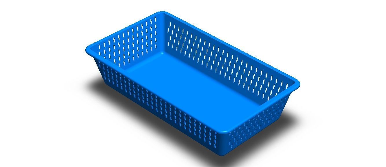 Plastic Multipurpose Storage Basket 35cm x 20cm x 8cm 3D print model_9