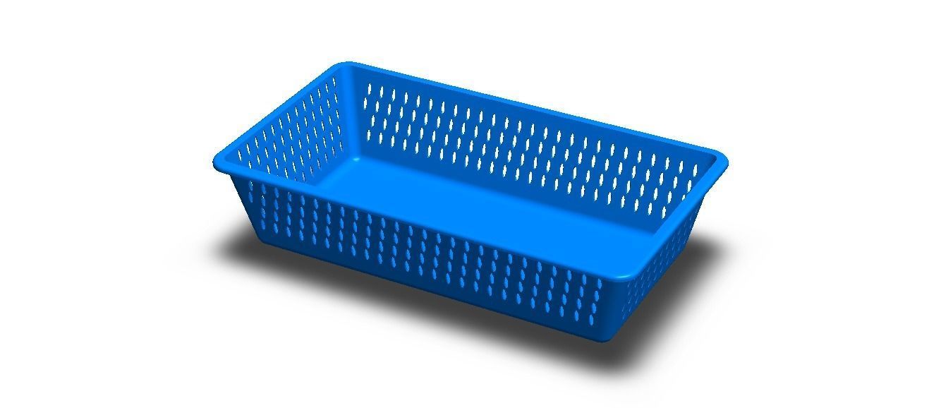 Plastic Multipurpose Storage Basket 35cm x 20cm x 8cm 3D print model_13