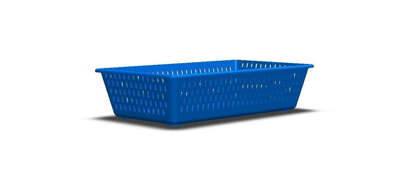 Plastic Multipurpose Storage Basket 35cm x 20cm x 8cm 3D print model_29
