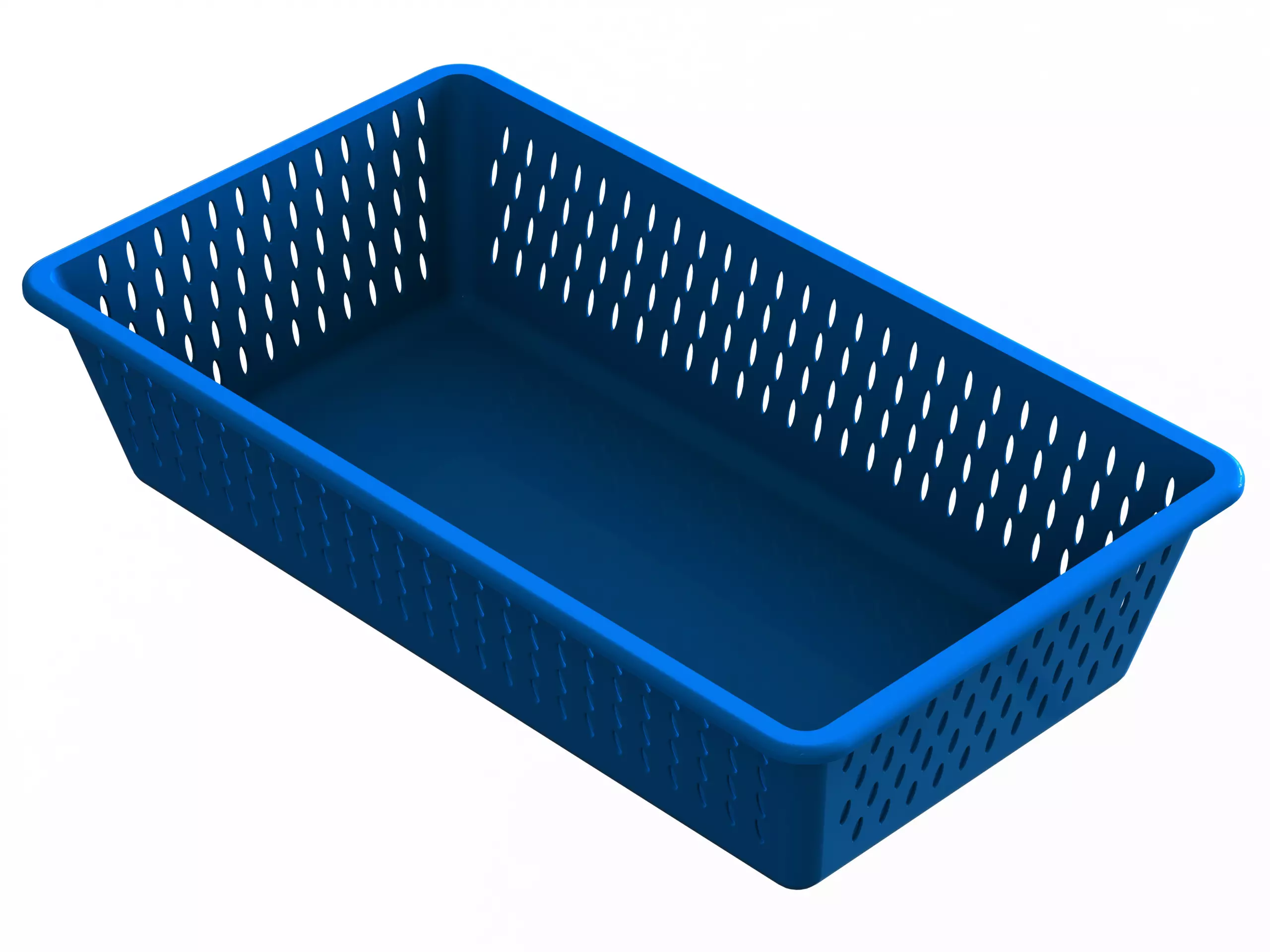 Plastic Multipurpose Storage Basket 35cm x 20cm x 8cm 3D print model_0
