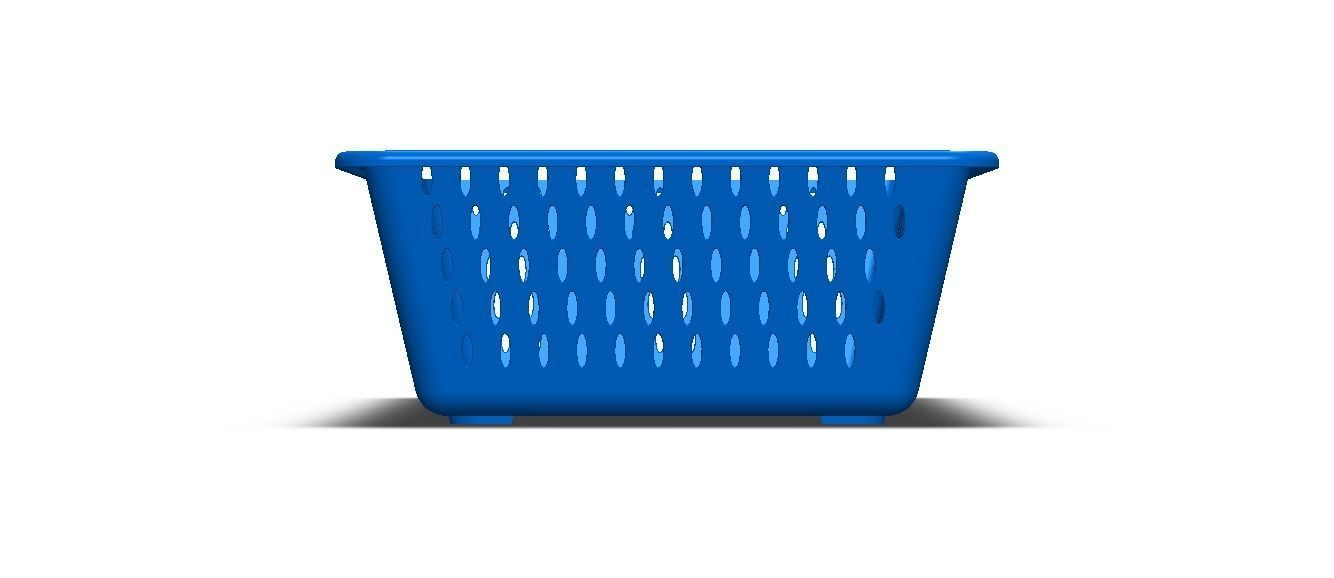 Plastic Multipurpose Storage Basket 35cm x 20cm x 8cm 3D print model_33