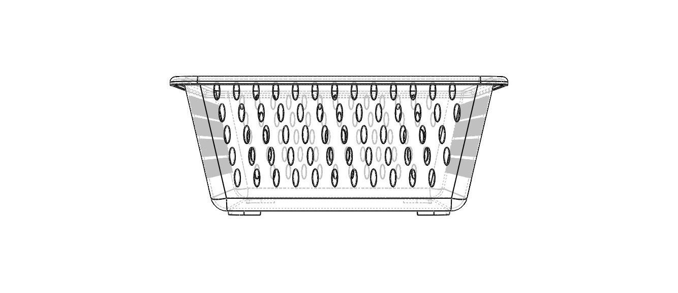 Plastic Multipurpose Storage Basket 35cm x 20cm x 8cm 3D print model_31