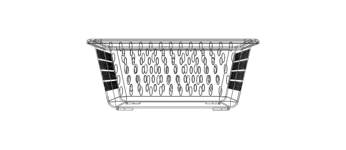 Plastic Multipurpose Storage Basket 35cm x 20cm x 8cm 3D print model_32