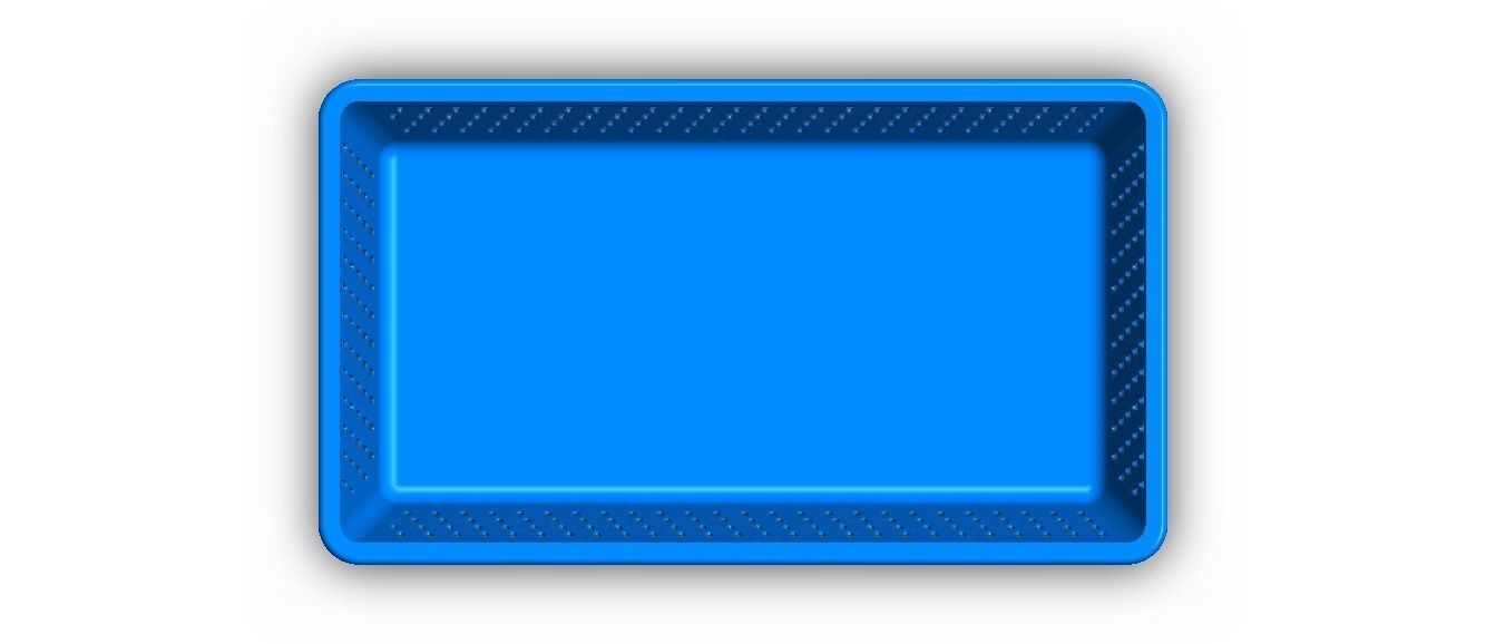 Plastic Multipurpose Storage Basket 35cm x 20cm x 8cm 3D print model_17