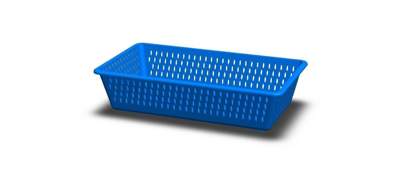 Plastic Multipurpose Storage Basket 35cm x 20cm x 8cm 3D print model_5