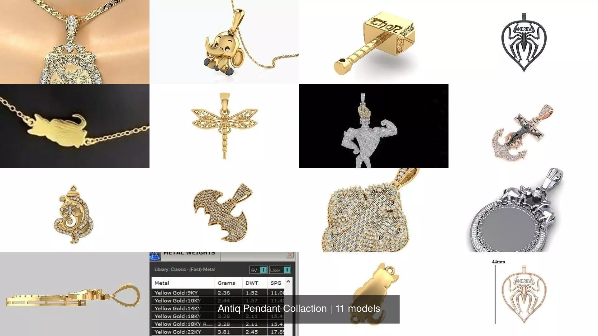 Antiq Pendant Collaction 3D Model Collection_0