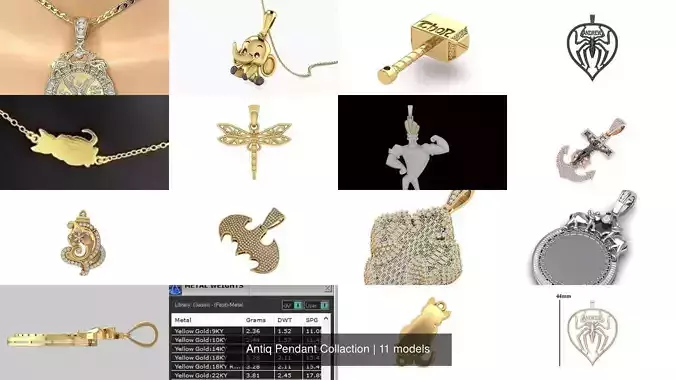 Antiq Pendant Collaction 3D Model Collection