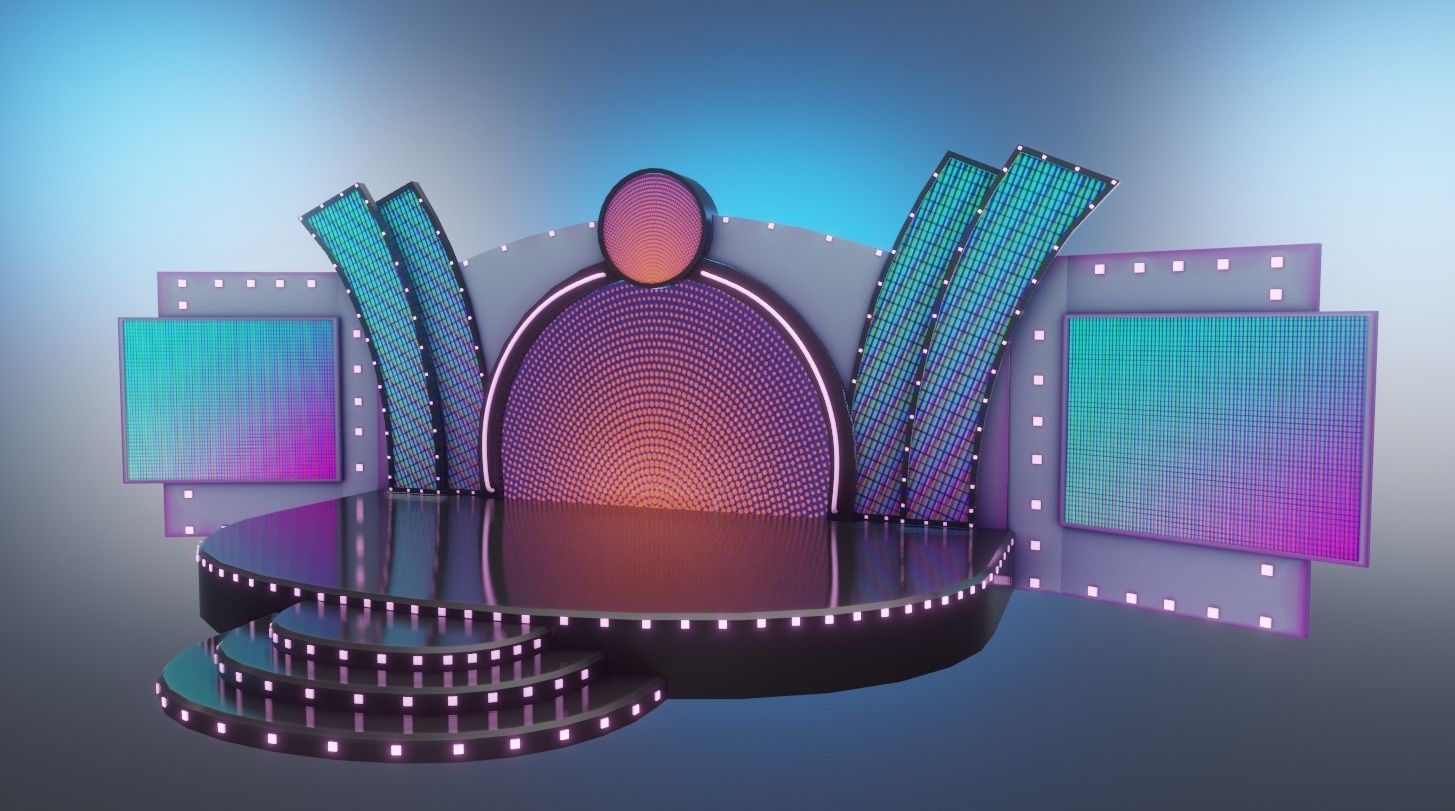 Fantastic Stage Low-poly 3D model_2