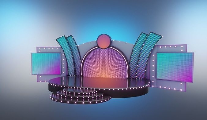 Fantastic Stage Low-poly 3D model