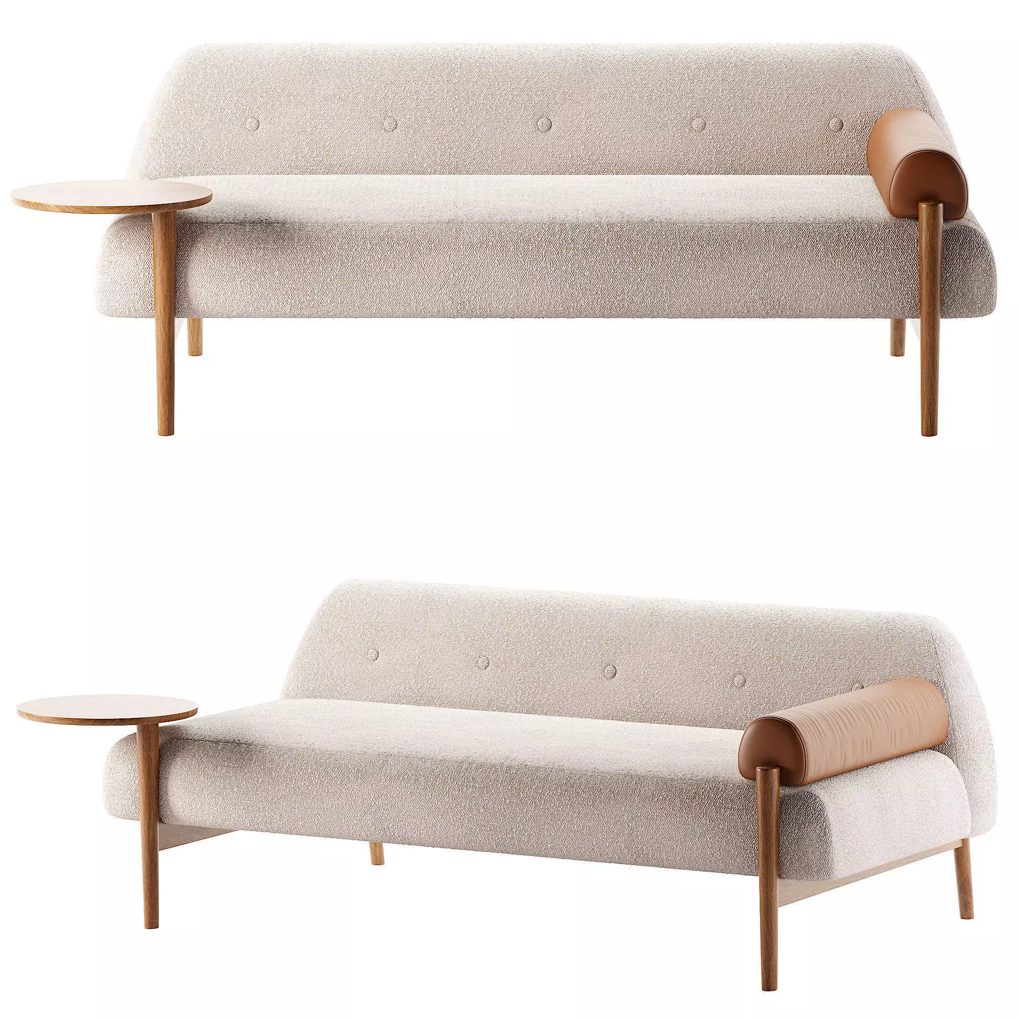 Wyatt 76 Fabric Sofa Daybed Low-poly 3D model