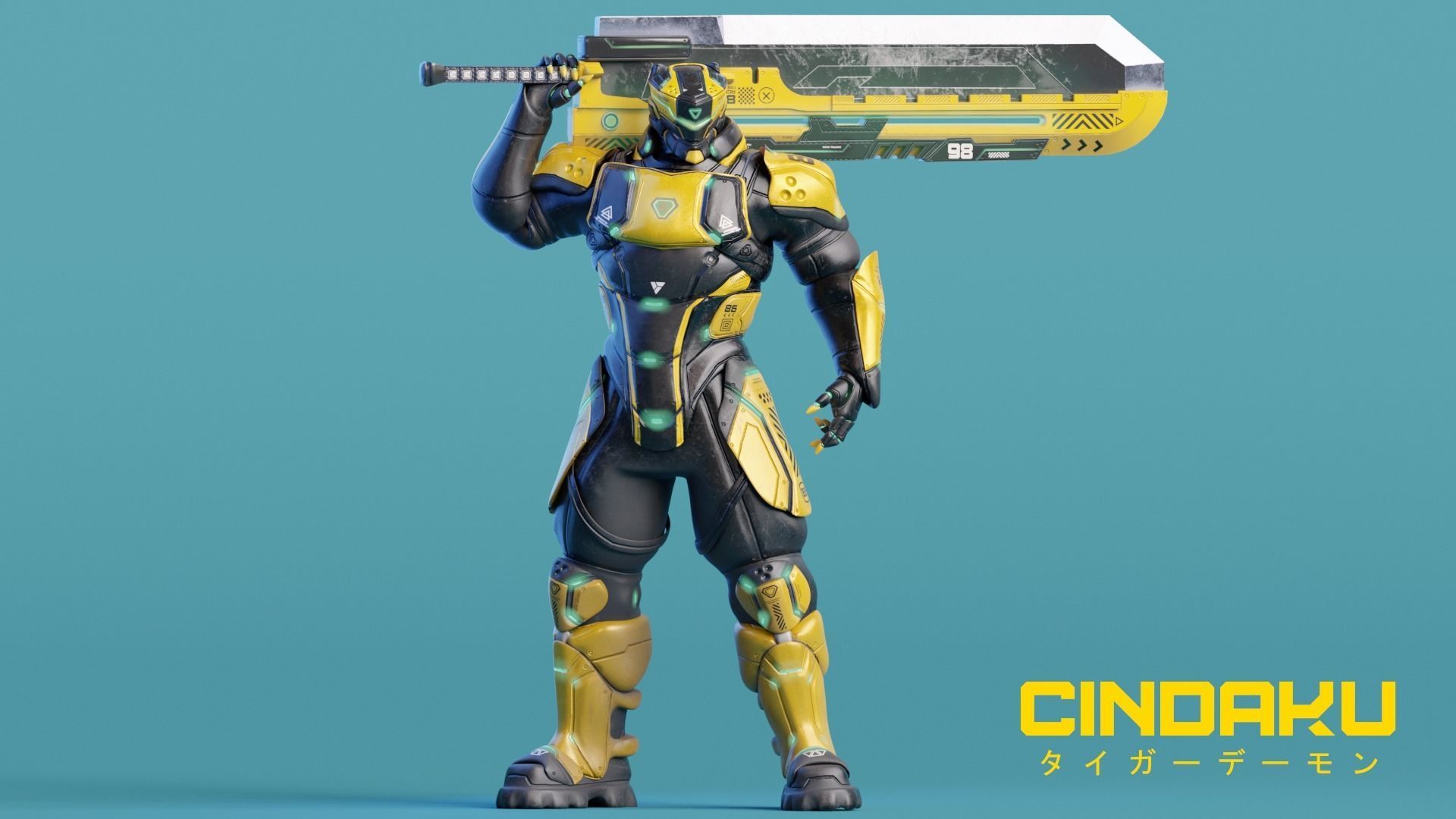 Low Poly - Cybernetic Soldier Cindaku Low-poly 3D model_8