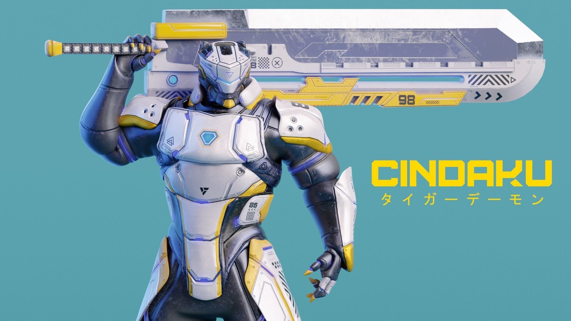 Low Poly - Cybernetic Soldier Cindaku Low-poly 3D model_5