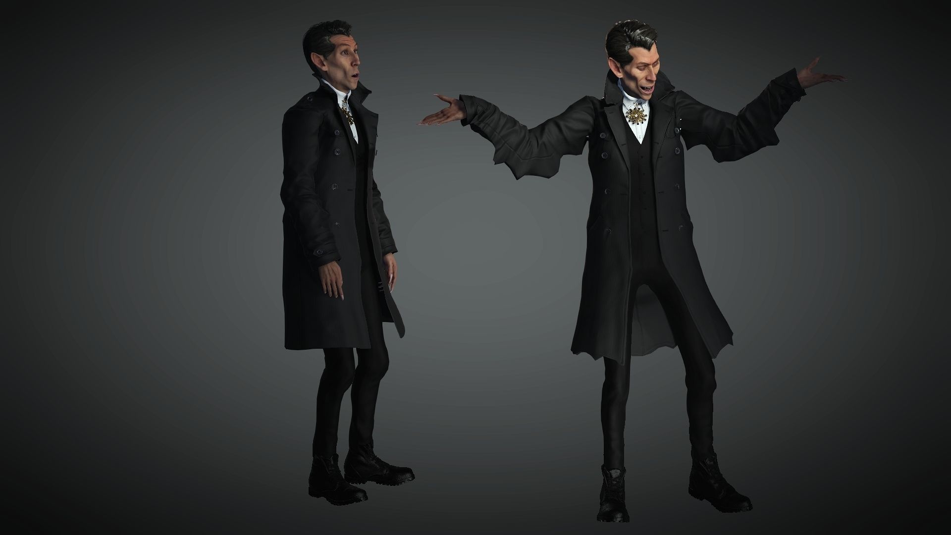 Vampire High quality character full Rigged and Animated 3D model_9