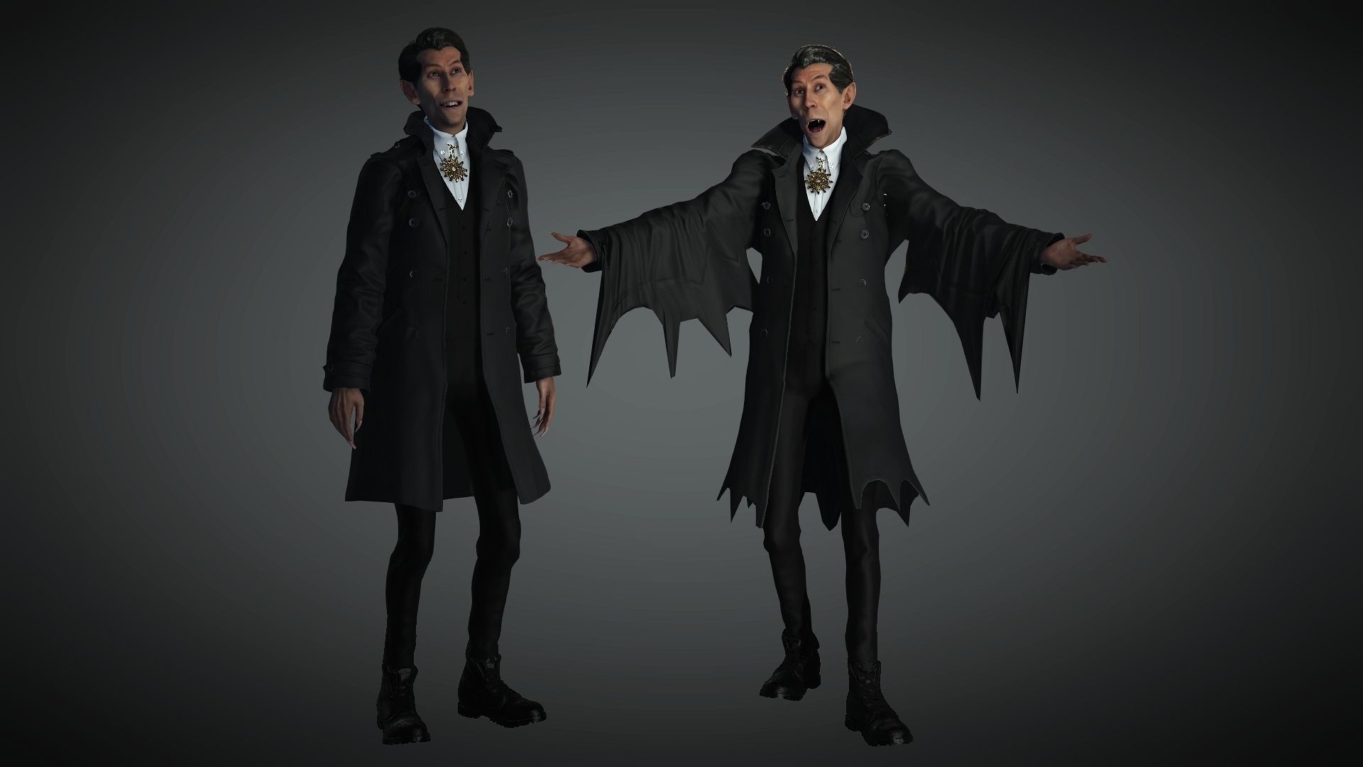 Vampire High quality character full Rigged and Animated 3D model_11