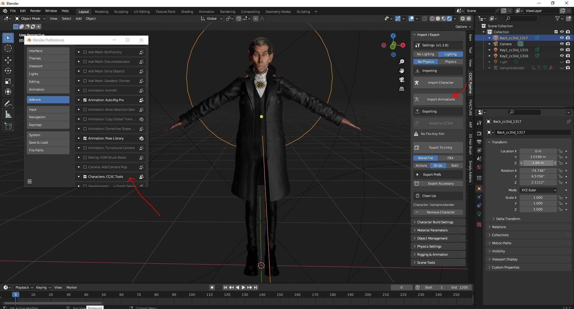 Vampire High quality character full Rigged and Animated 3D model_8