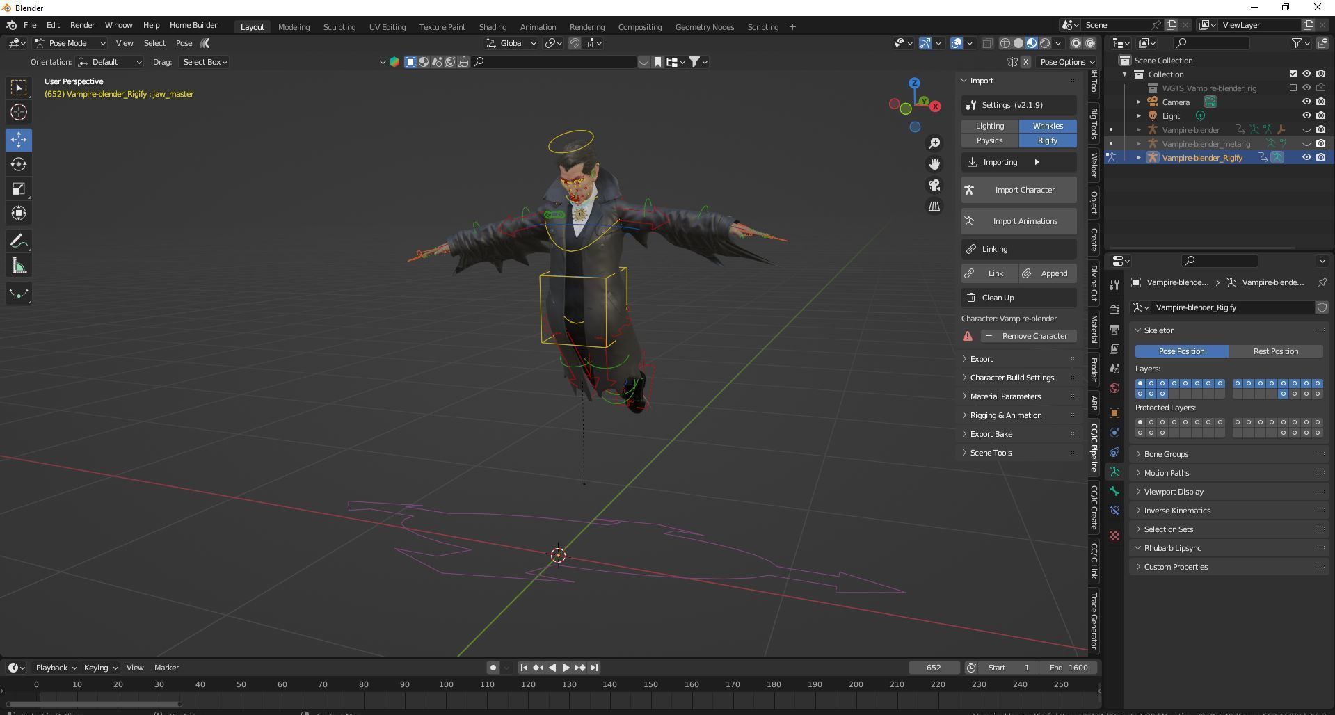 Vampire High quality character full Rigged and Animated 3D model_7