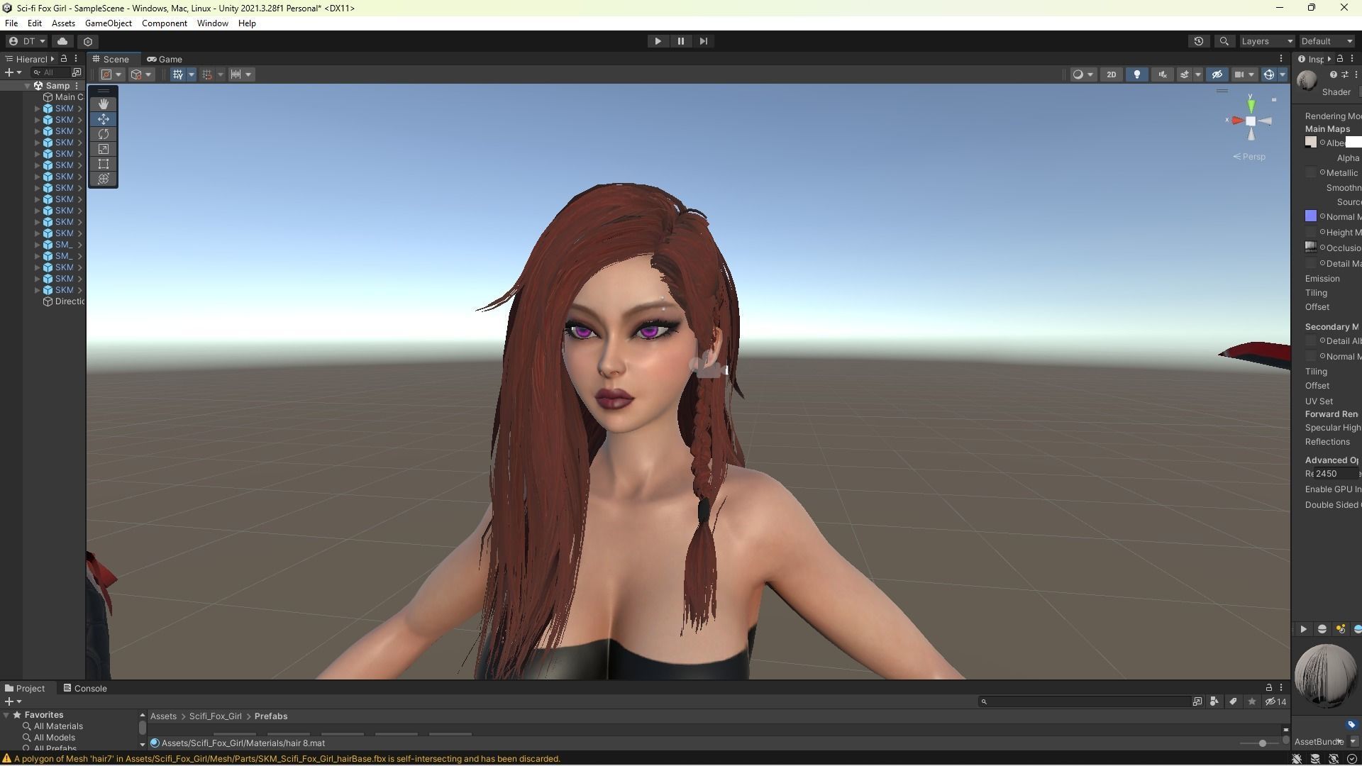 Sci-fi Girl With Katana Low-poly 3D model_27