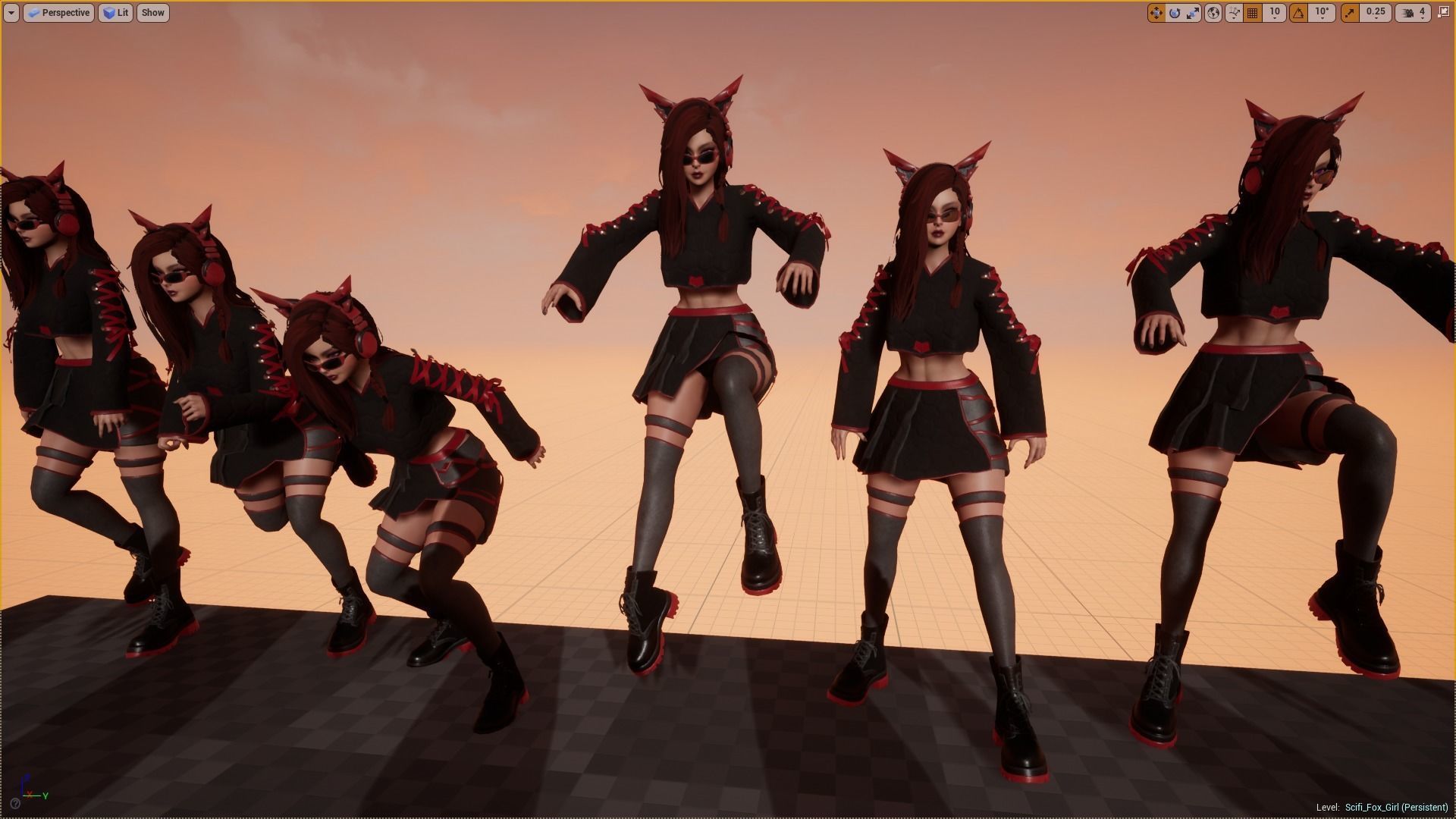 Sci-fi Girl With Katana Low-poly 3D model_24