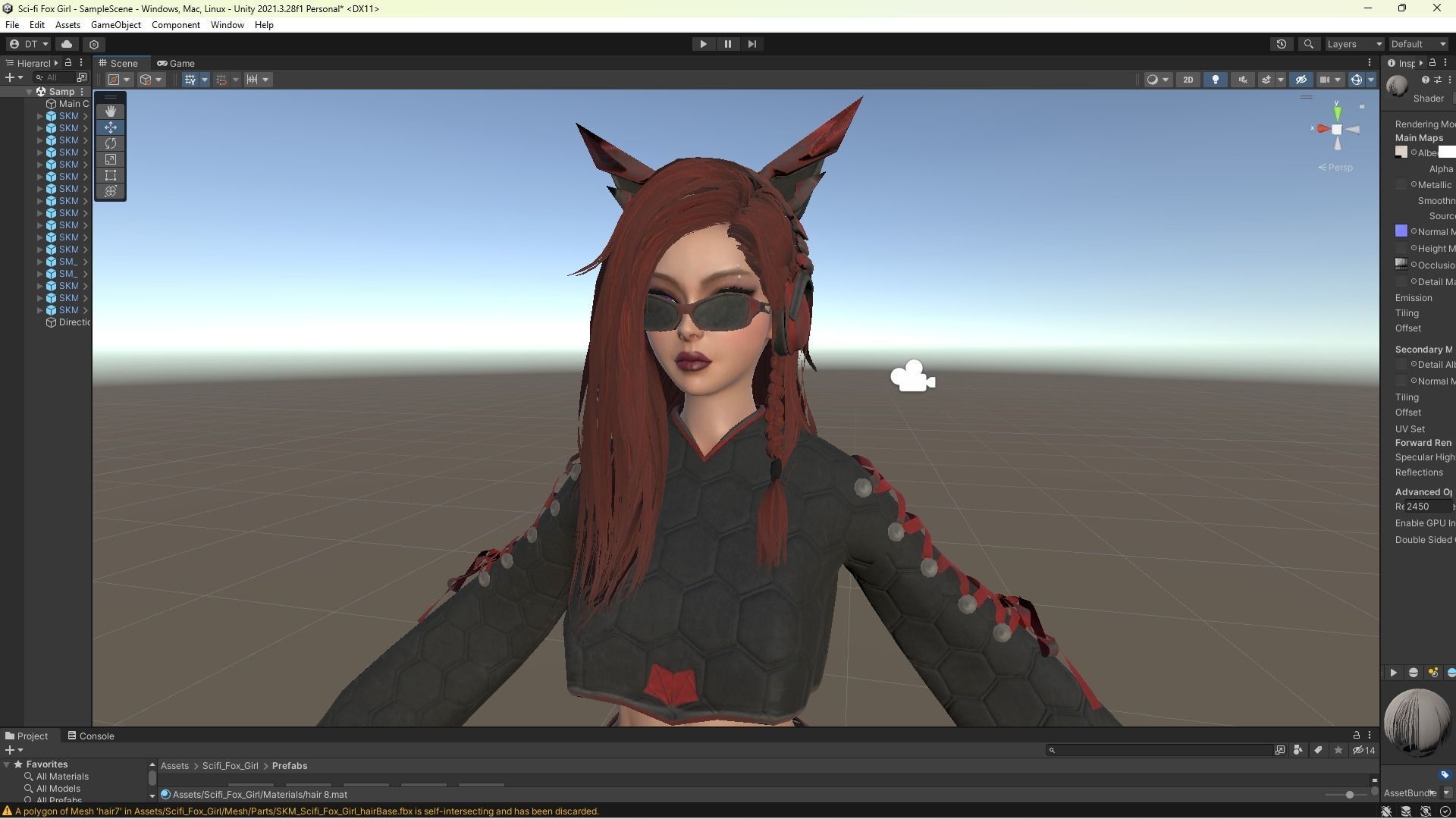 Sci-fi Girl With Katana Low-poly 3D model_26