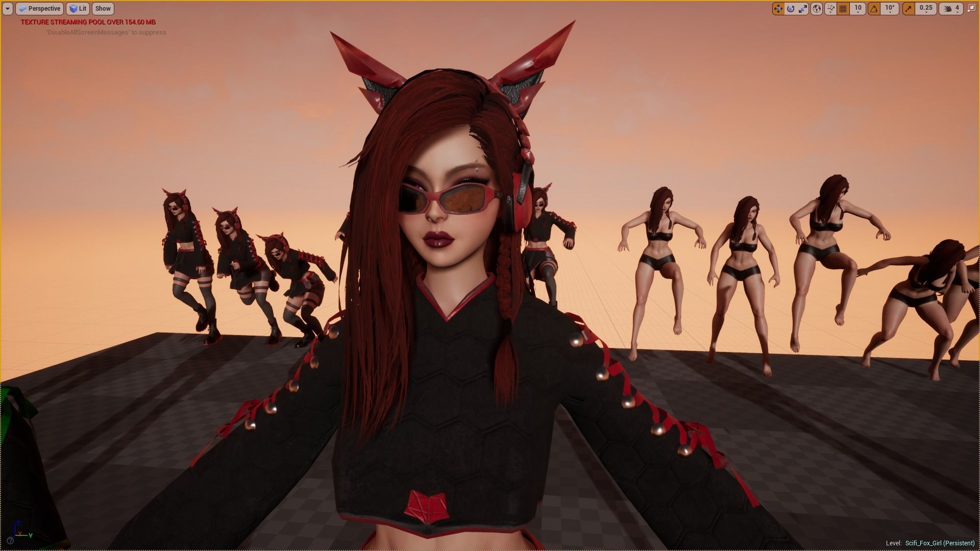 Sci-fi Girl With Katana Low-poly 3D model_21