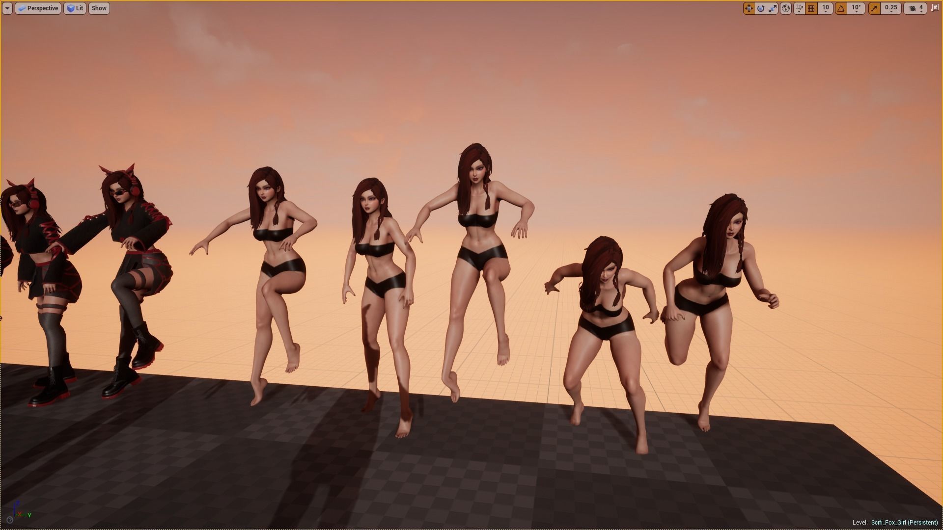 Sci-fi Girl With Katana Low-poly 3D model_23