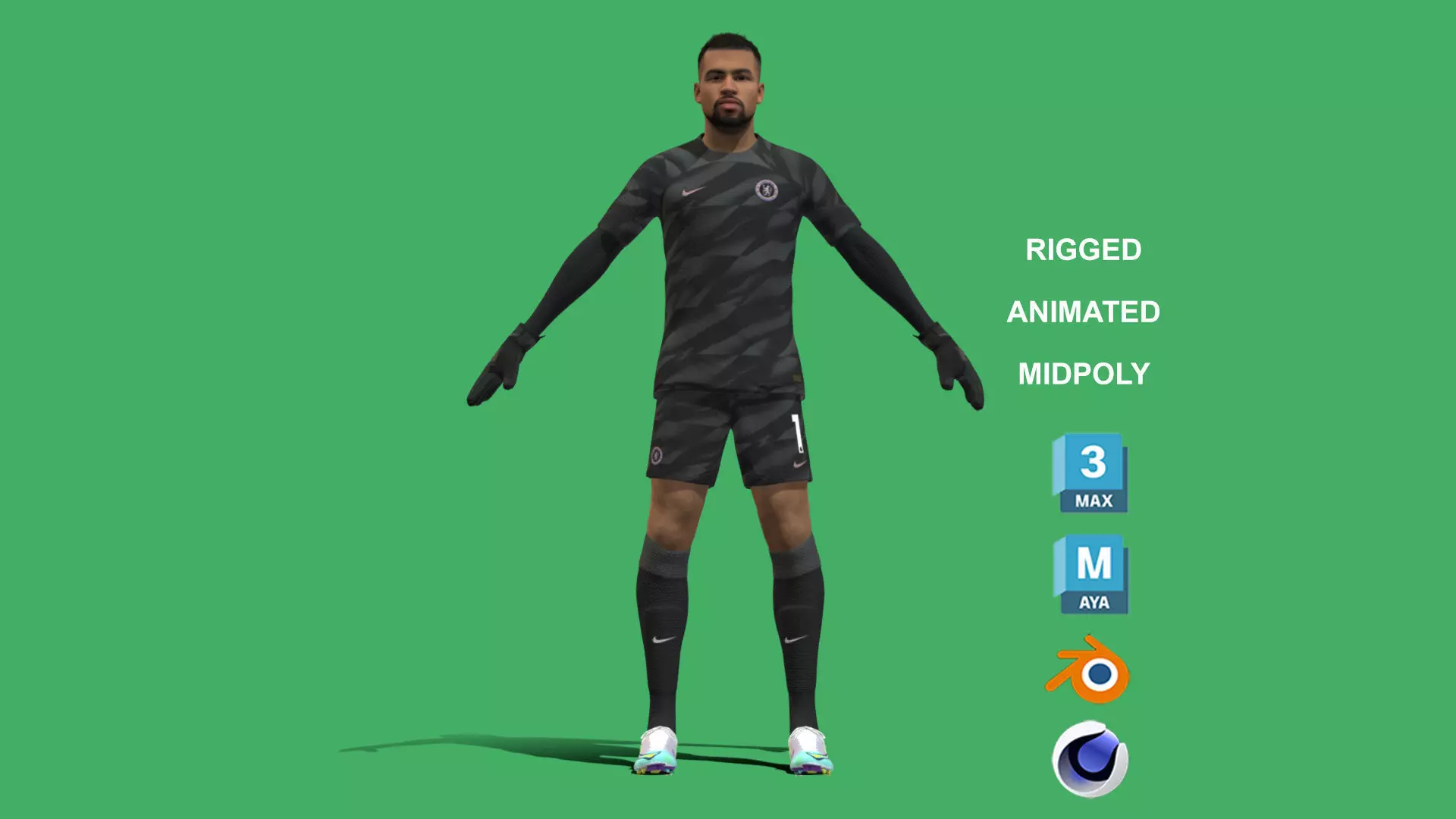 3D Rigged Robert Sanchez Chelsea 2024 3D model
