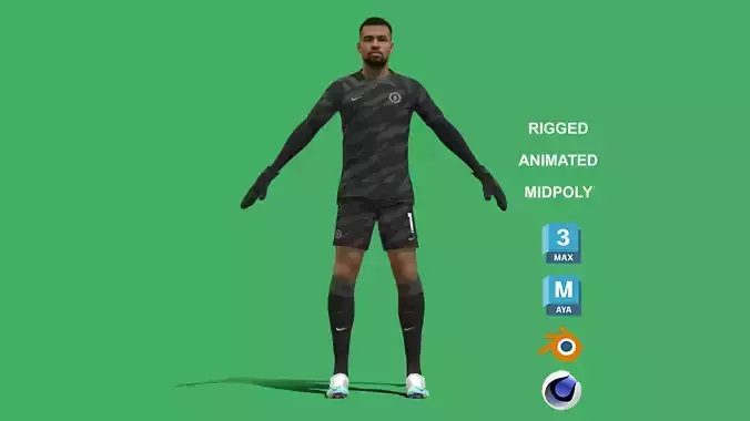 3D Rigged Robert Sanchez Chelsea 2024 3D model