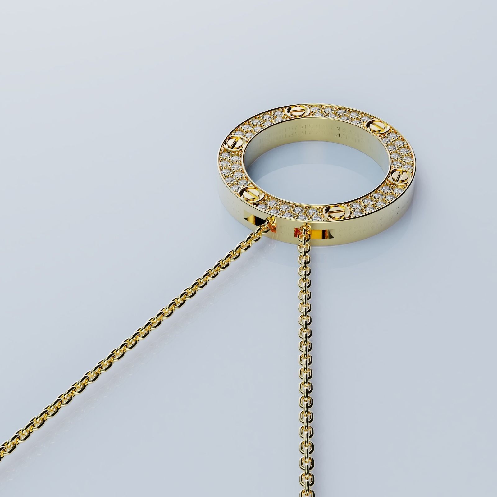 Pendant Love 3D print model Version4 3D print model_2