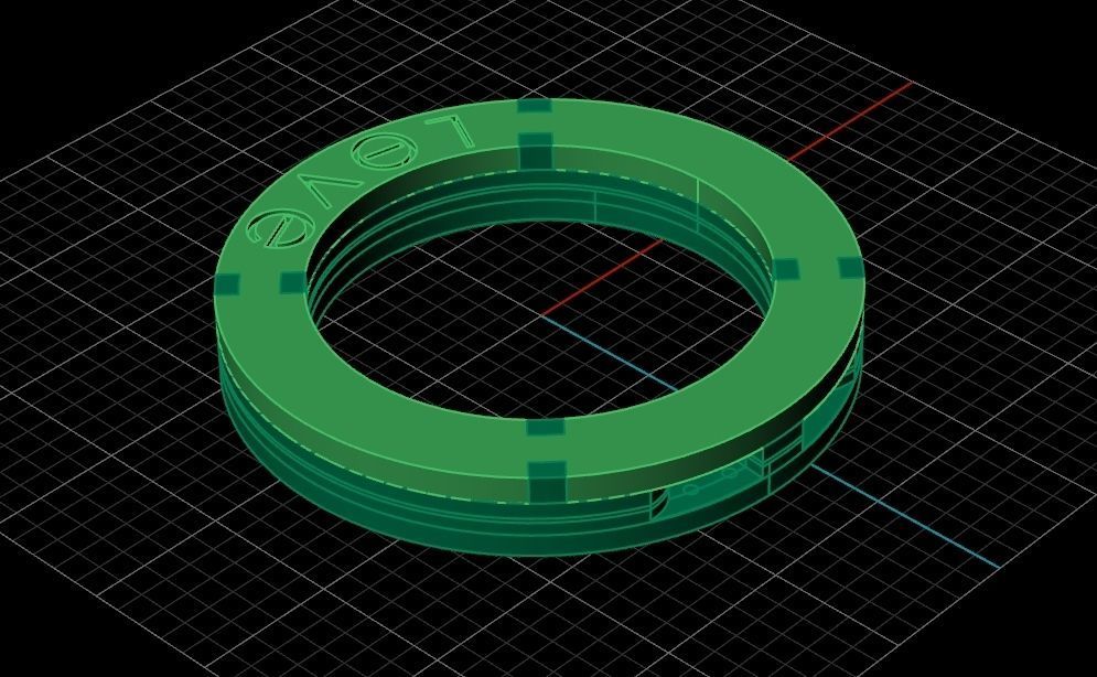 Pendant Love 3D print model Version4 3D print model_11