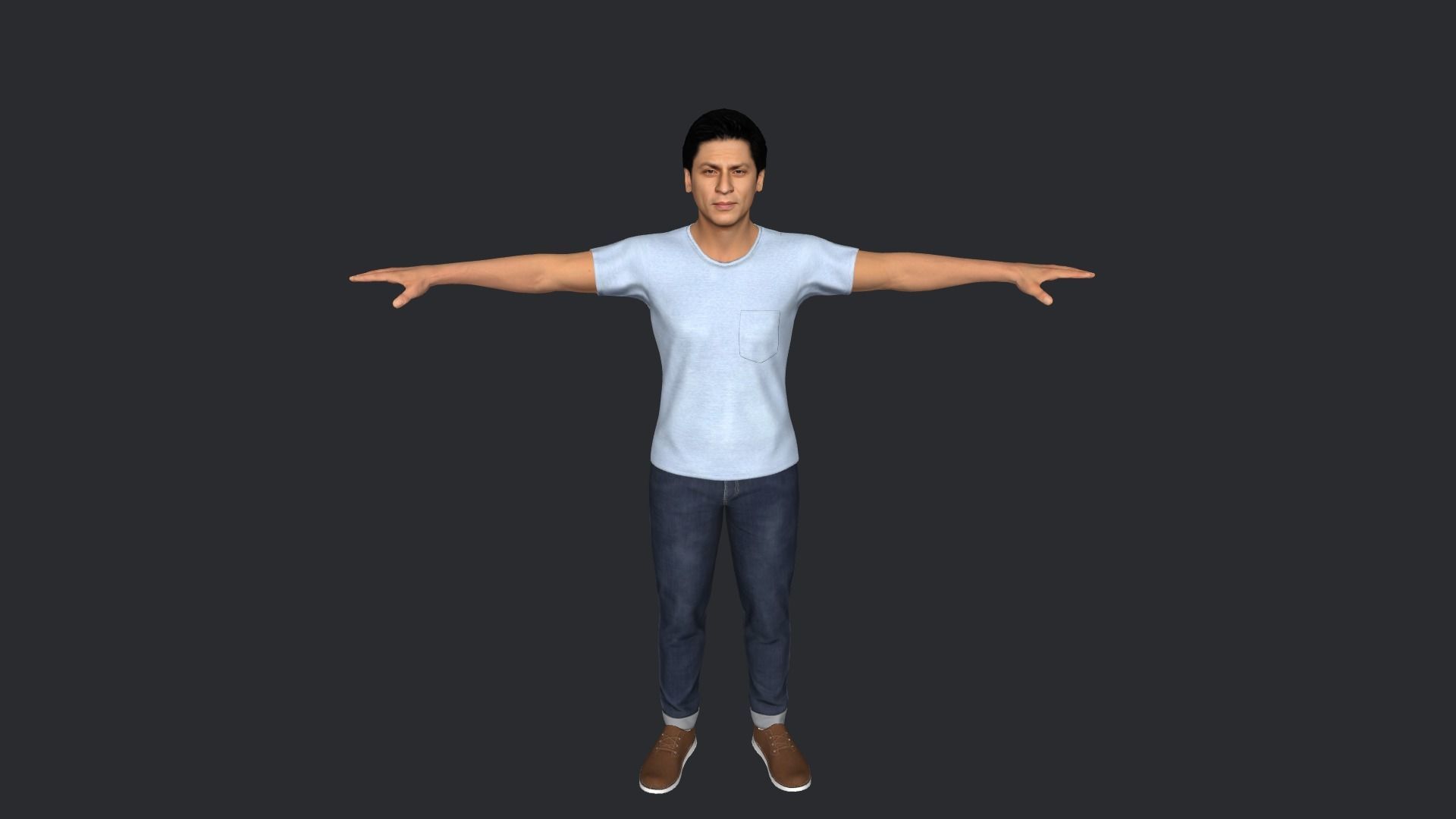 Shahrukh-Khan Hyper Realistic Full Body Rigged Character 3D model_7
