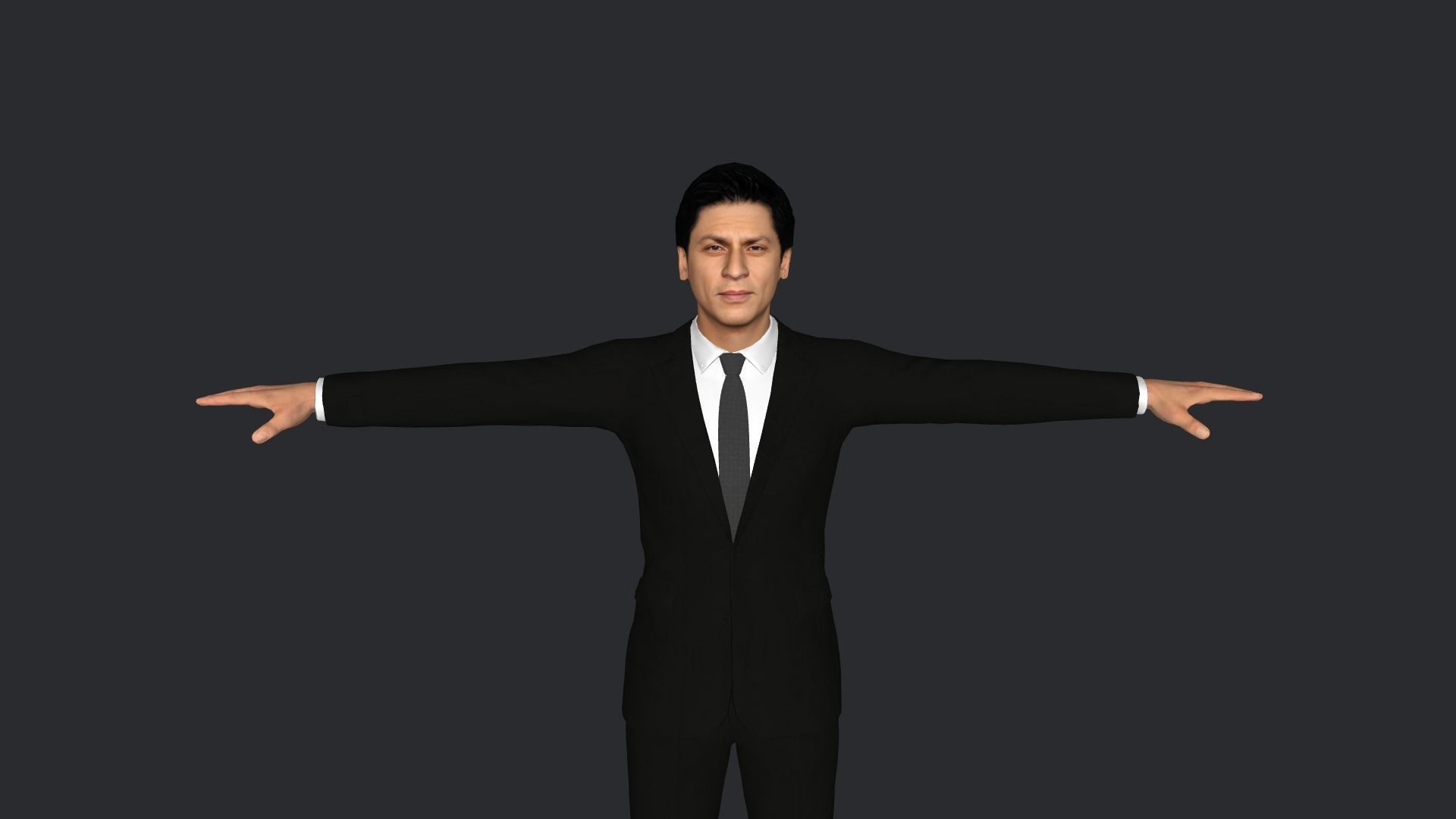 Shahrukh-Khan Hyper Realistic Full Body Rigged Character 3D model_1