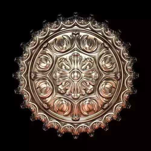 Classic carving rosette baroque style STL file included  