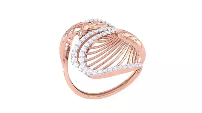 Wire High Jewelry Diamond Cocktail Ring 3dm stl details
