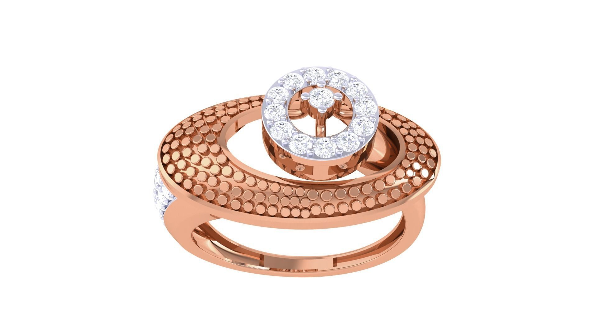 Asteroid Belt High Jewelry Diamond Cocktail Ring 3dm stl details 3D print model_8