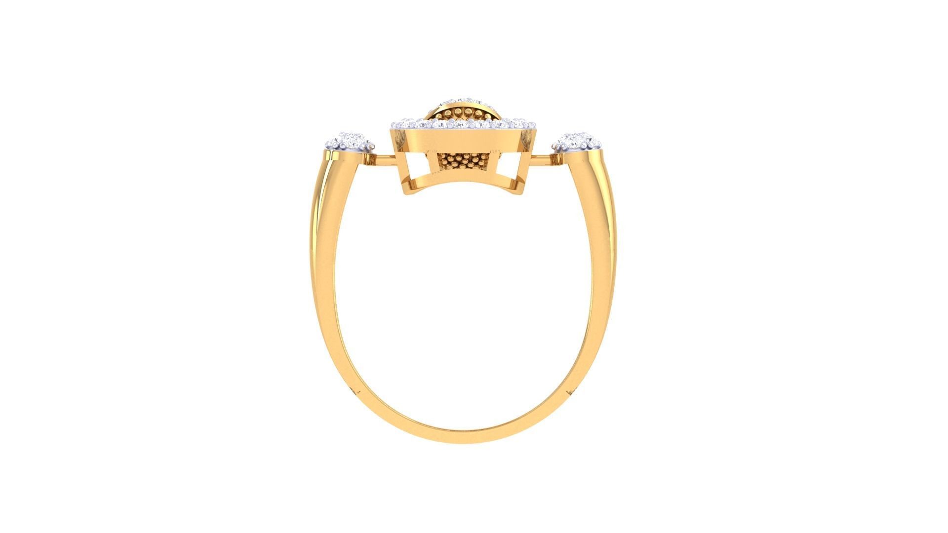 Dancing Diamond High Jewelry Diamond Cocktail Ring 3dm stl 3D print model_12