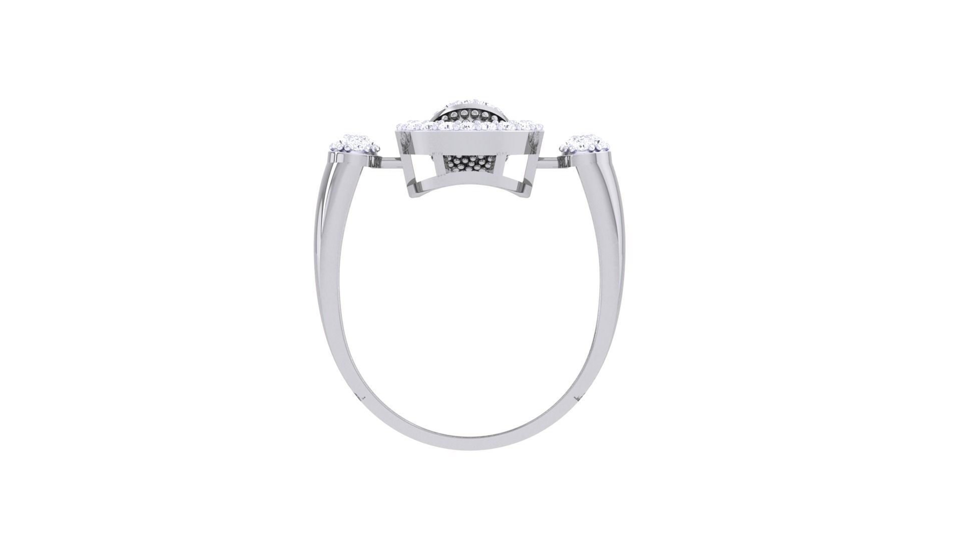 Dancing Diamond High Jewelry Diamond Cocktail Ring 3dm stl 3D print model_11