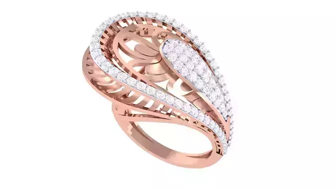 Ultra Vision Mesh Wire High Jewelry Diamond Cocktail Ring 3dm 