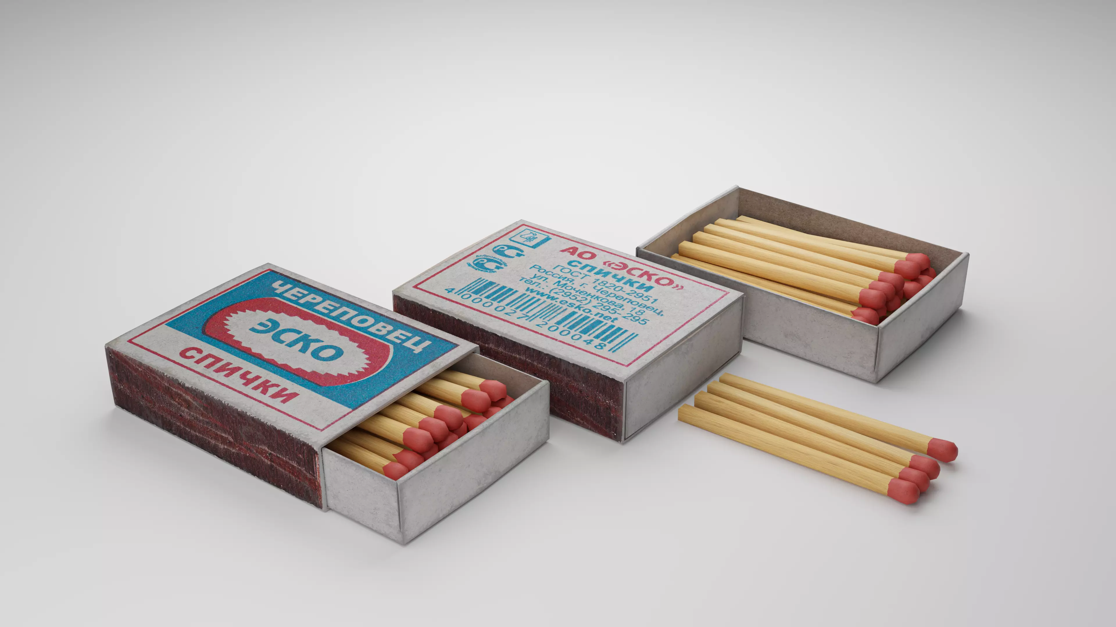 Game ready asset matchbox Low-poly 3D model_0