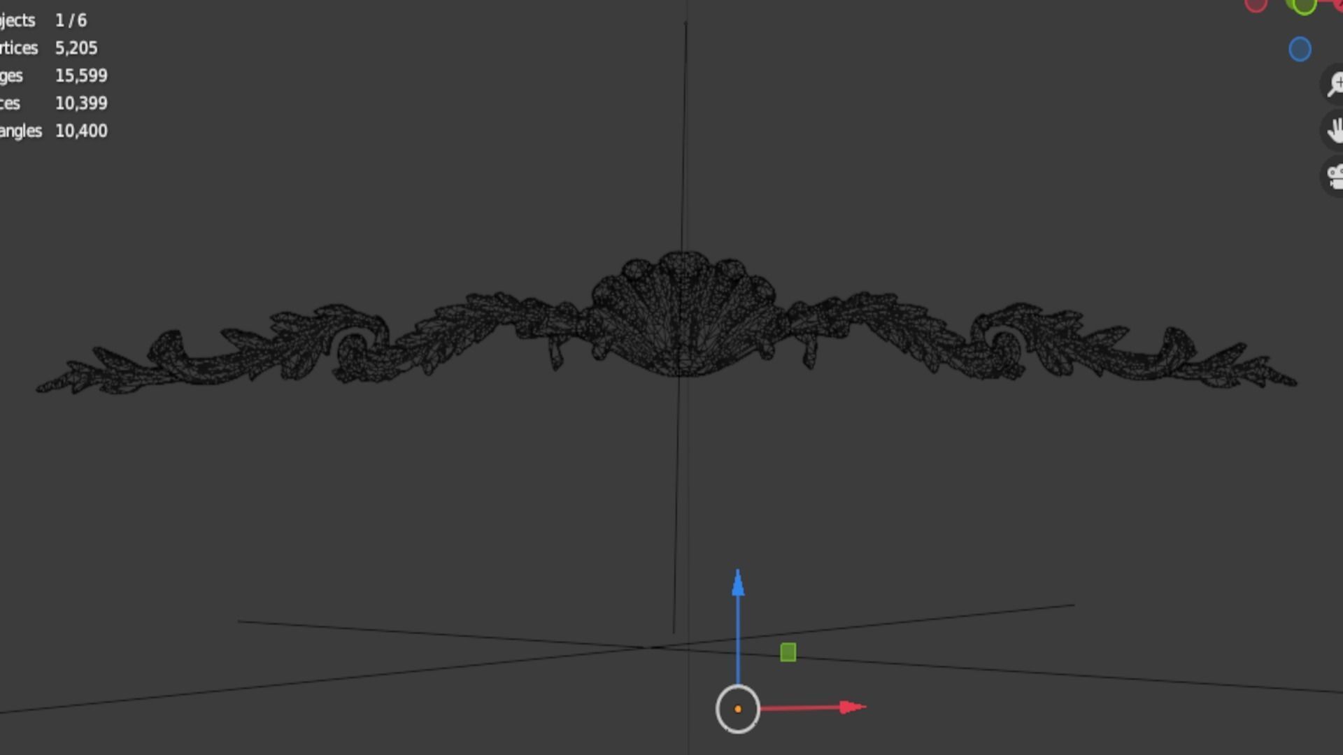 Classic carved decor ornament 388  3D model_5