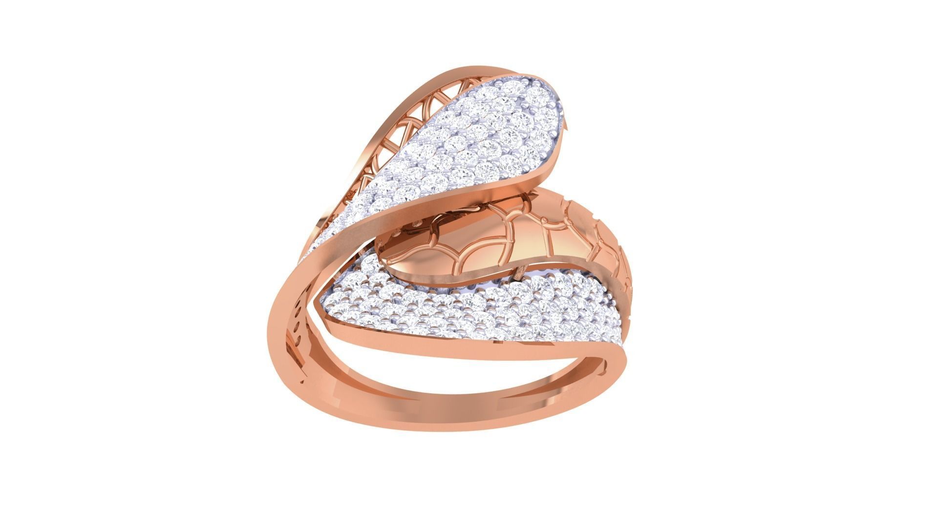 Snake Head High Jewelry Diamond Cocktail Ring 3dm stl details 3D print model_7