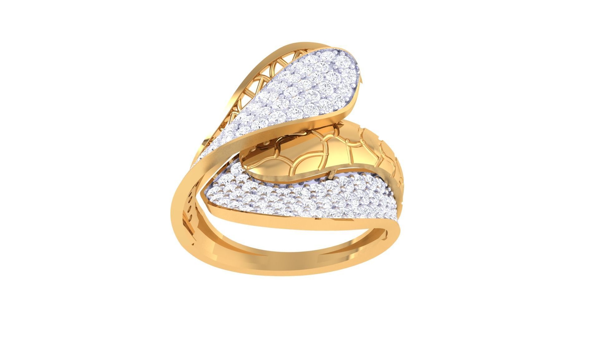 Snake Head High Jewelry Diamond Cocktail Ring 3dm stl details 3D print model_8