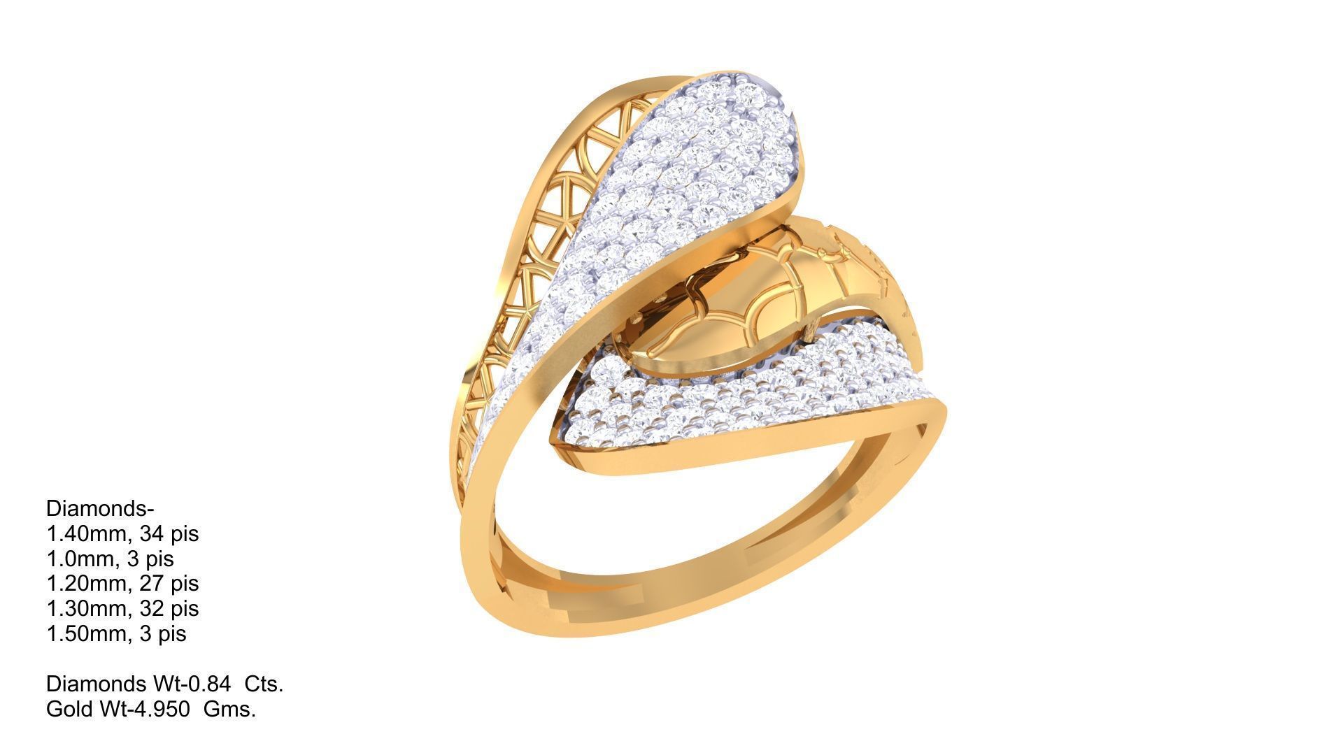 Snake Head High Jewelry Diamond Cocktail Ring 3dm stl details 3D print model_2