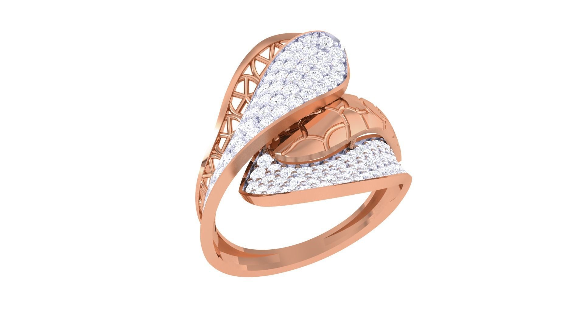 Snake Head High Jewelry Diamond Cocktail Ring 3dm stl details 3D print model_4