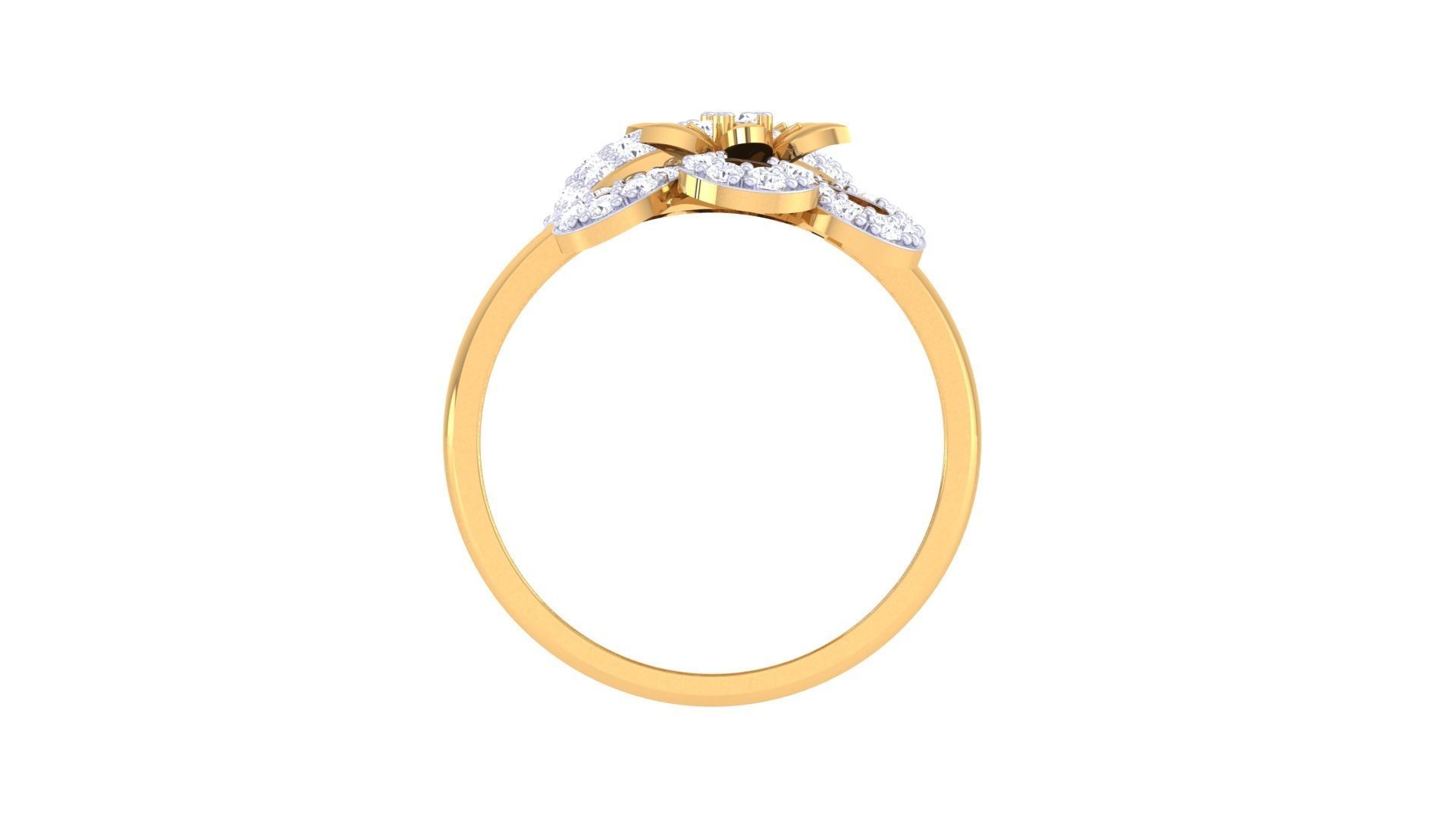 Flower High Jewelry Diamond Cocktail Ring 3dm stl details 3D print model_10