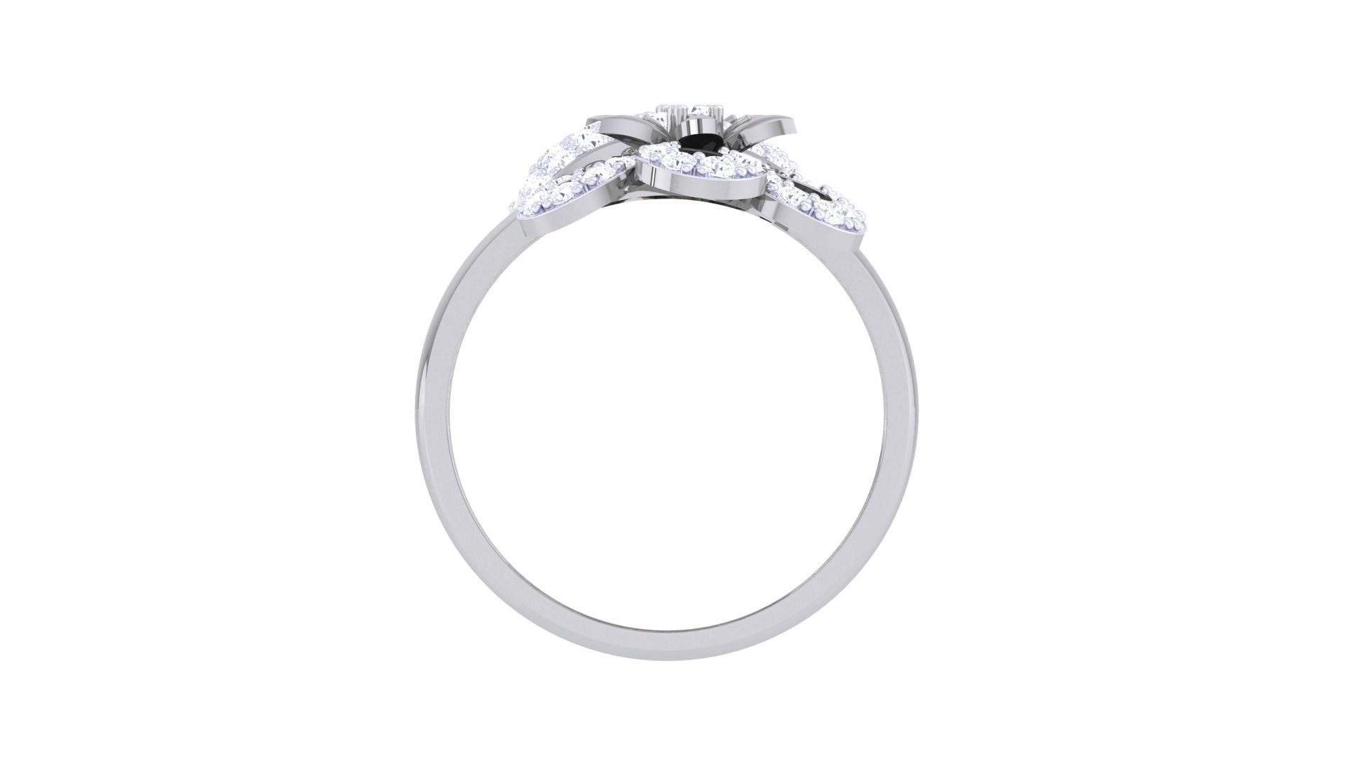 Flower High Jewelry Diamond Cocktail Ring 3dm stl details 3D print model_11