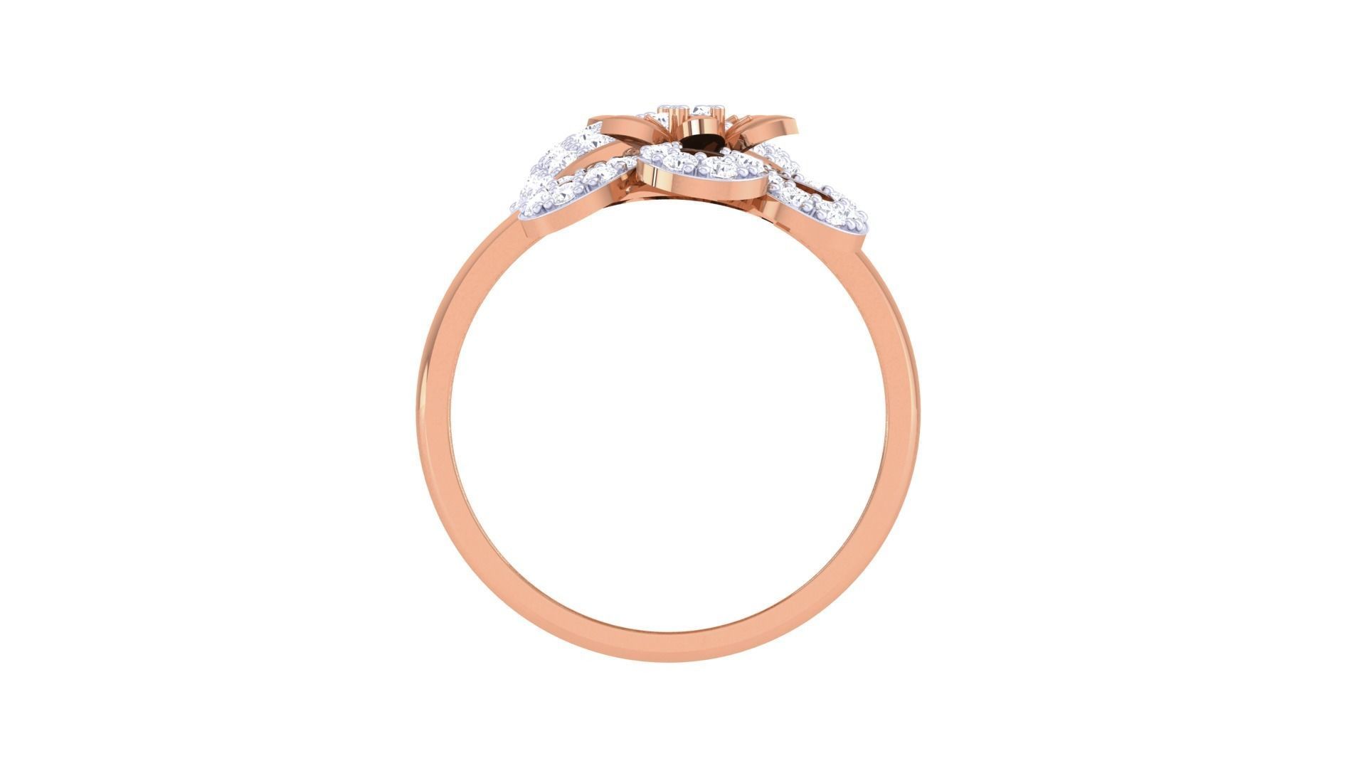 Flower High Jewelry Diamond Cocktail Ring 3dm stl details 3D print model_12