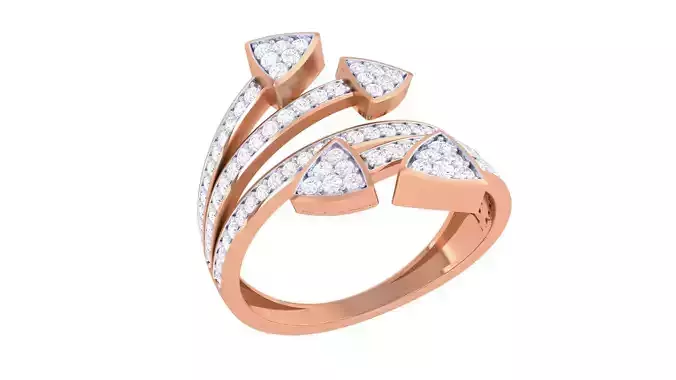 Arrows High Jewelry Diamond Cocktail Ring 3dm stl details 3D print model