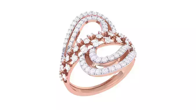 High Jewelry Diamond Cocktail Ring 3dm stl details
