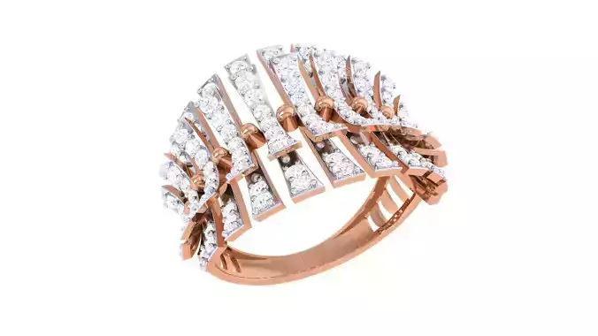 High Jewelry Diamond Cocktail Ring 3dm stl details